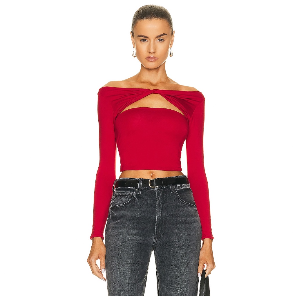Ser.O.Ya Red Off-Shoulder Blouse